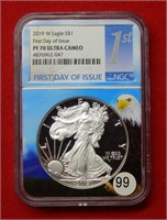 2019 W American Eagle NGC PF70 1 Ounce Silver