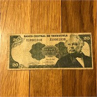 1990 Venezuela 20 Bolivares Banknote
