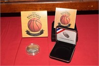 2020 Basketball Comm. Silver Dollar w/ Box & COA