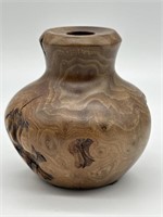 Burl Wood Vase 3.5in Bud Vase Handcrafted
