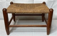 Antique Shaker Style Foot Stool w/ Woven Rope Top