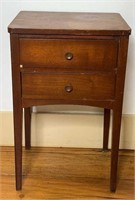 Vintage Wooden 2 Drawer Side Table