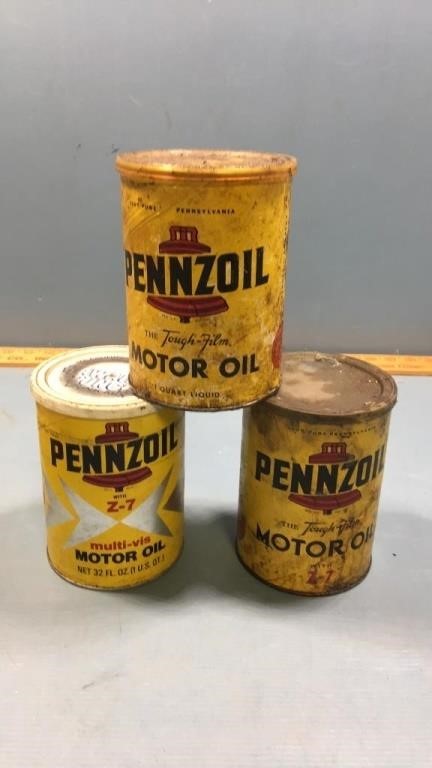 Pennzoil cans (3) some has oil