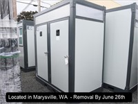 4'X7'X8' 2-DOOR PORTABLE RESTROOM W/TOILETS,