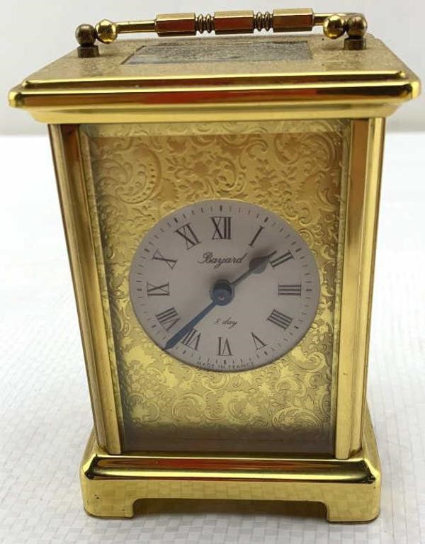 4,5in Vintage Bayard Brass 8 day Carriage Clock -