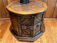 Tile Top Vintage Side Table