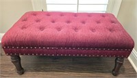 Decorative Maroon Upholstered Bench