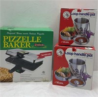 New pizzelle baker / loop handle pots