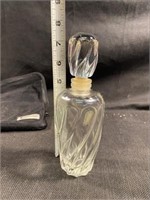 Vintage Perfume Bottle w/ Stopper - Satin Pattern