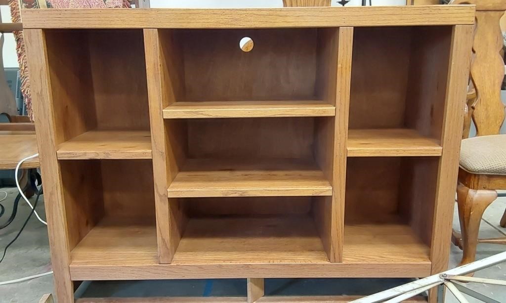 Solid wood book case / tv stand. 48 5/8 x 16 3/8 x
