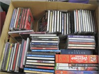 box of CDs, xbox games etc.