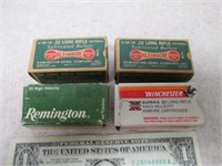 4 Boxes of Vintage 22 Cal Ammo - Remington,