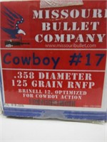 .358 dia., 125 Grain RNFP, 512 Cast Bullets