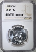 1954-D FRANKLIN HALF DOLLAR NGC