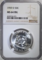 1959-D FRANKLIN HALF DOLLAR NGC