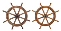 Vintage Wooden Maritime Nautical Helm Wheel (Pair)