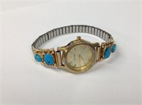 14k yellow gold & turquoise Native American