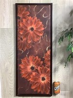 Cadre imprimé décoratif fleuri- en relief- 16x40po