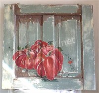 Pumpkin Faux Painted Cabinet Door