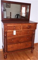 Mahogany Empire five drawer chest of drawers