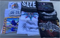 W - LOT OF 9 GRAPHIC TEES VAR SIZES (Q2)