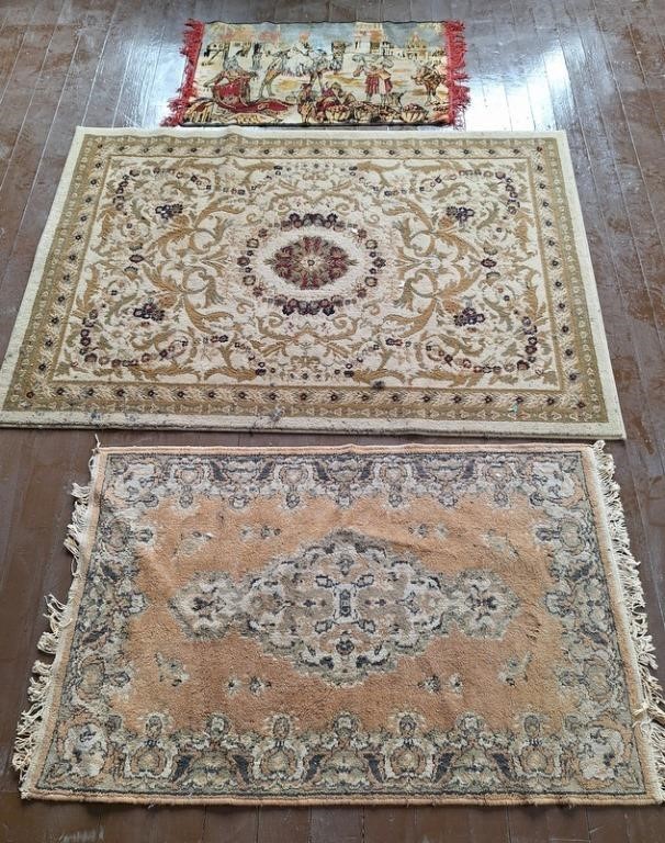 Area Rug & Throw Rugs (3)