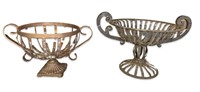 (2)pcs Wrought Iron Planter Urns Garden Decor