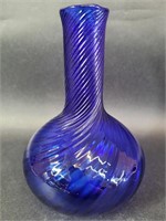 Blaafarveværket Twisted Cobalt Blue Glass Vase