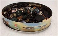 OLD BUTTONS WITH TIN BOX LOT
