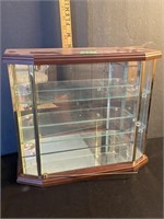 Wood & glass trinket case