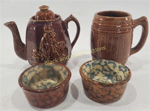 Stoneware Pottery Tea & Drink Set