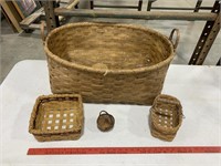 4 wicker baskets 3in to 26in