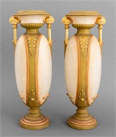 Royal Dux Bohemian Neoclassical Style Vases, Pair