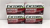 4 Bottles Excedrin Migraine Pain Reliever Caplets