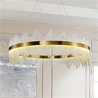 Crystal Chandelier Gold LED Crystal Ceiling Light