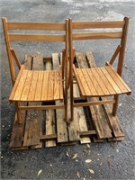 x2 Folding Wood Chairs