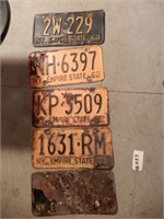 4 NY 1960-1963 License Plates