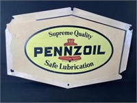 Vintage Pennzoil Safe Lubrication Plastic Sign