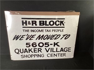 H & R Block Metal Double Sided Sign