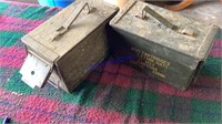 2 metal ammo boxes