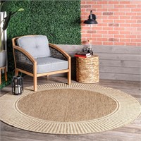 nuLOOM 7 Round Outdoor/Indoor Asha Area Rug,