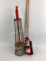 Chimney brush and foam fire extinguisher