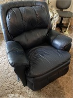 Black Leather or Faux Leather Recliner, AS IS