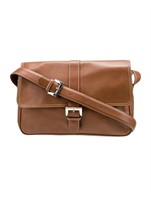 Longchamp Brown Leather Silver-tone Shoulder Bag