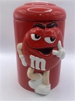 M&M Red Cookie Jar Canister Vase Candy Mars