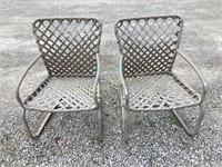 (2) metal patio chairs