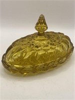 VTG Anchor Hocking Gold Colored Glass Covered