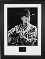 FRAMED GEORGE STRAIGHT PICTURE WITH AUTOGRAPH