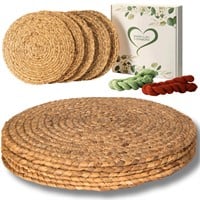 14 Pieces Round Woven Placemat Set - Set of 6 Plac