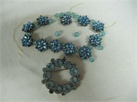 BLUE BROOCH & BRACELET